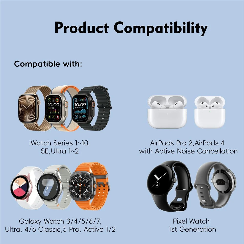 U30 Wireless Charger for Apple Watch / AirPods / Samsung Galaxy Watch / Google Pixel Watch Magnetic Charging Adapter - 4