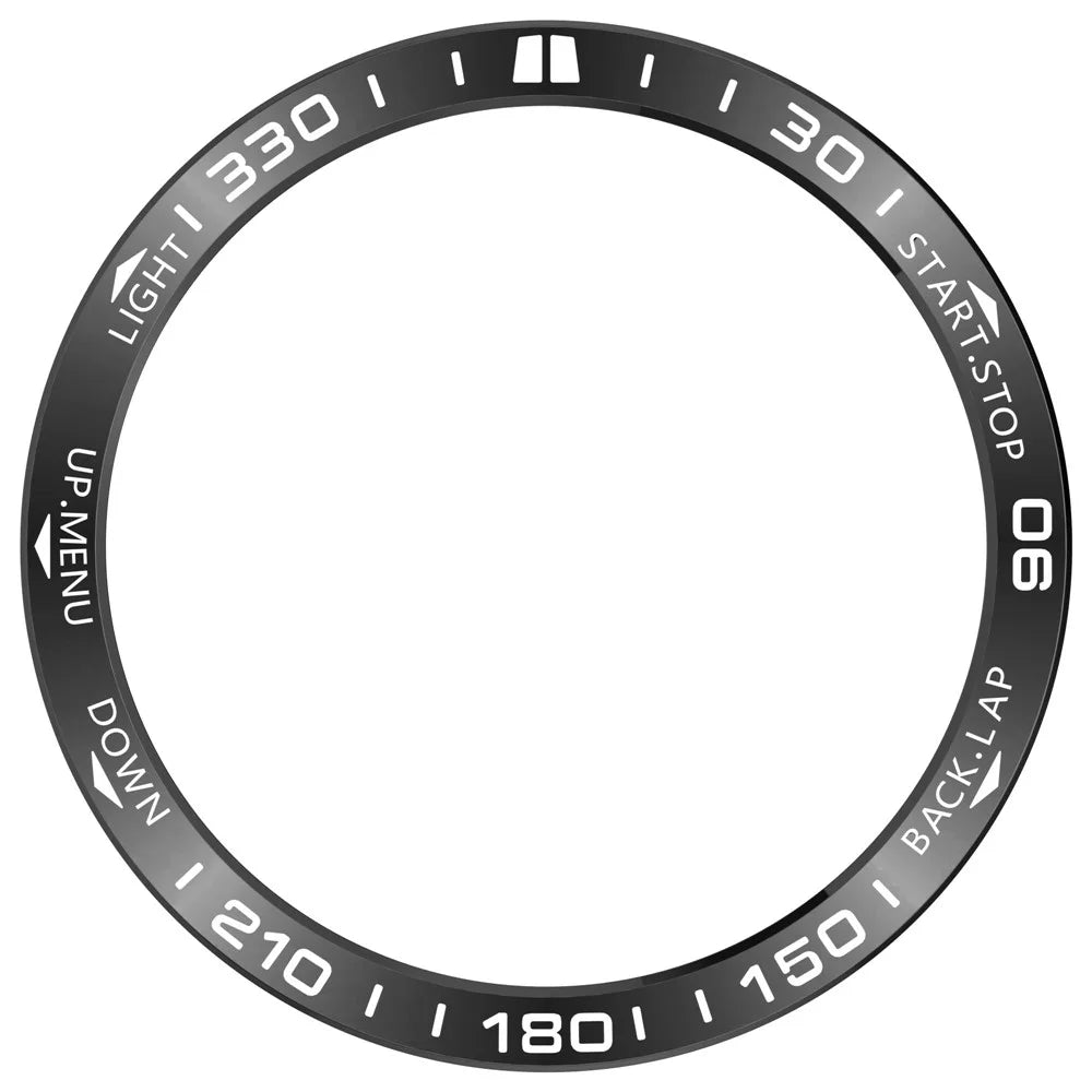 For Garmin Tactix 8 47mm AMOLED Version Steel Bezel Scratch Resistant Protective Ring - Black+White - 3
