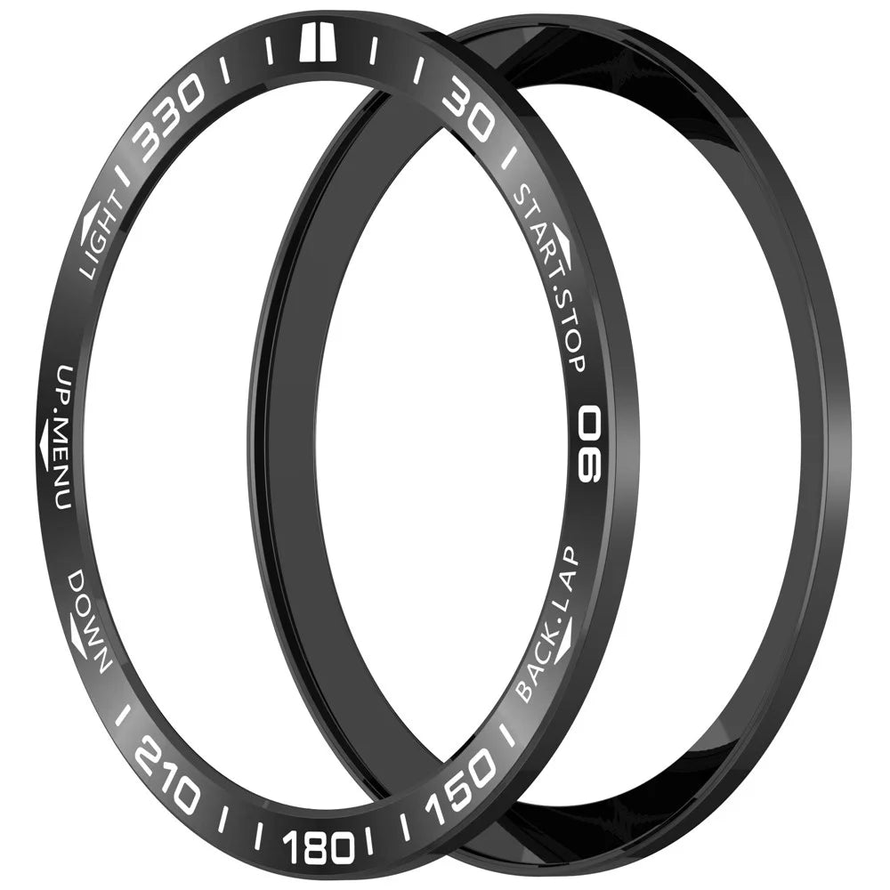 For Garmin Tactix 8 47mm AMOLED Version Steel Bezel Scratch Resistant Protective Ring - Black+White - 4