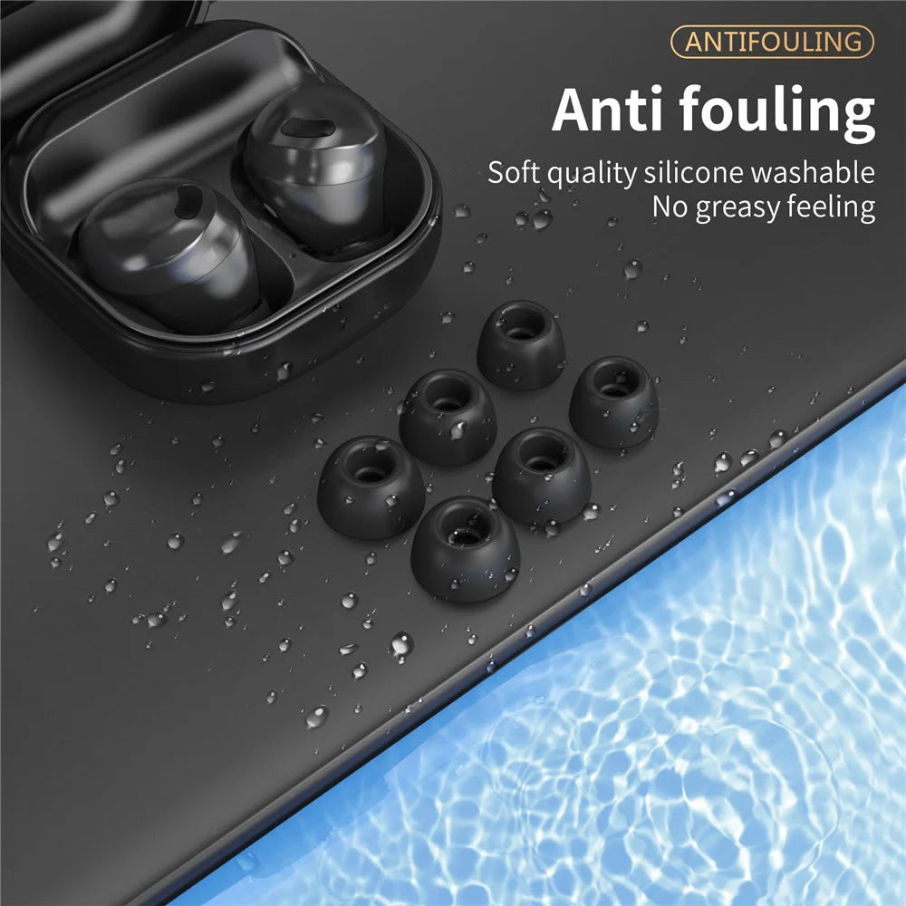 AHASTYLE PT168-B2 6 Pairs For Samsung Galaxy Buds2 Pro Silicone Ear Tips Replacement Earphone Caps, Size: S + M + L - White - 6