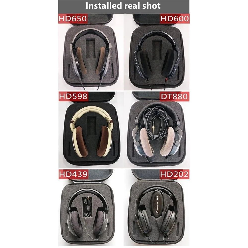 Headphone Carrying Case for Over-Ear Headsets Portable Storage Bag with Convenient Handle - 5