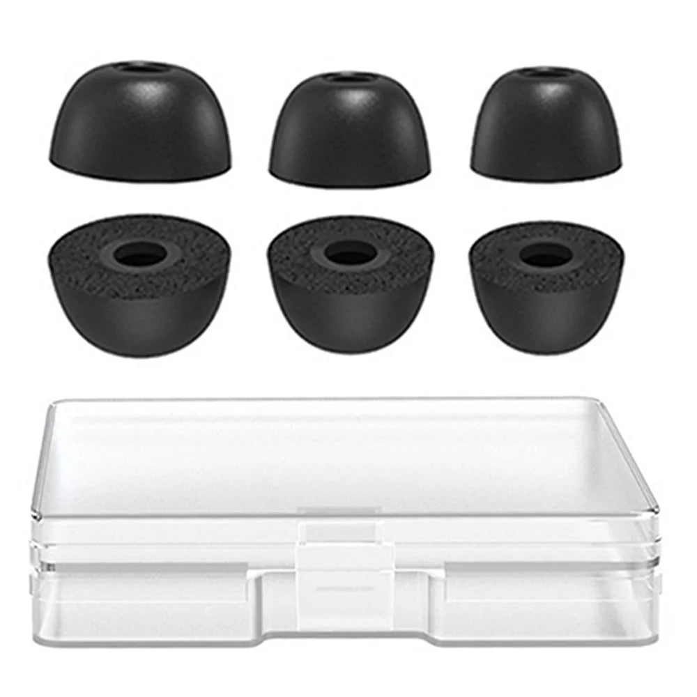 AHASTYLE WG36 3 Pairs Eartips For Samsung Galaxy Buds2 Pro Silicone Ear Caps Cushion Replacement, Size: S + M + L - Black - 1