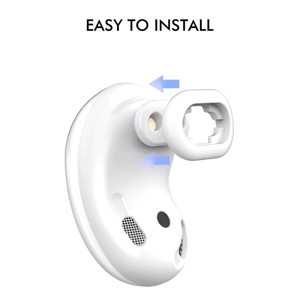 AHASTYLE PT132 1 Pair For Samsung Galaxy Buds Live Silicone Ear Tips Replacement Earphone Caps - White / S - 4