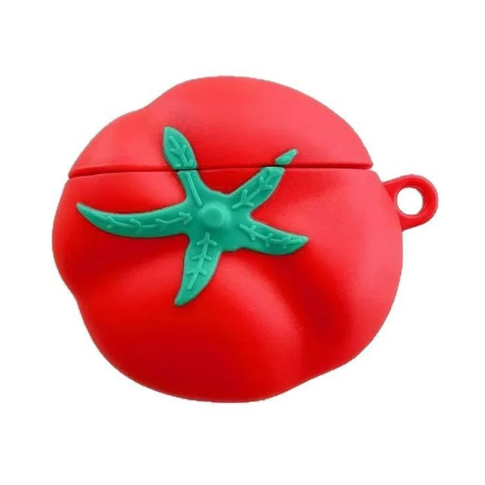 For Apple AirPods 4 Cute Tomato Shape Silicone Protective Case with Pendant Dust Proof Earphone Cover - 2