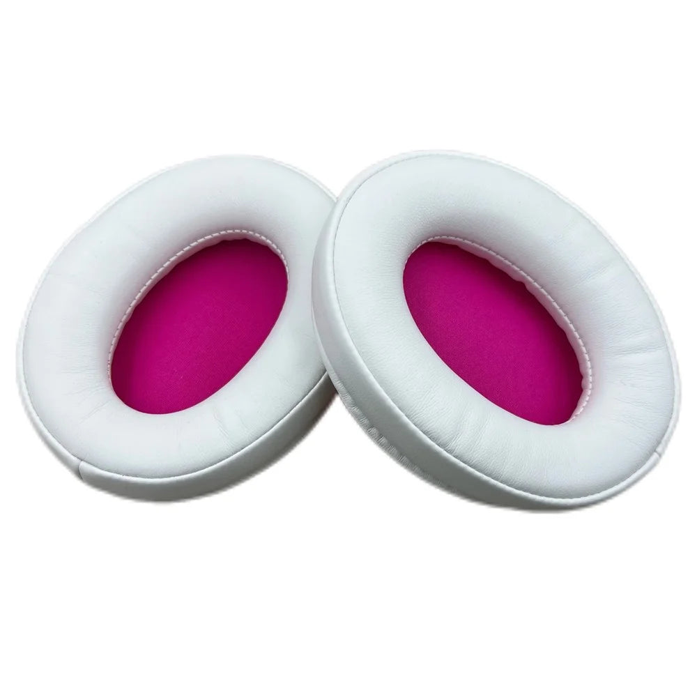 JZF-568 1 Pair Ear Pads for Hyperx Cloud III / II / Alpha / Flight / Stinger Protein Leather Headphone Earpad Cushion - White / Rose - 2