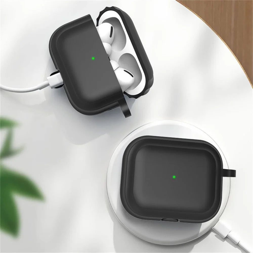 For AirPods Pro 3 Silicone Protective Case Anti Slip Earphone Protective Cover with Keychain - Mint Green - 5