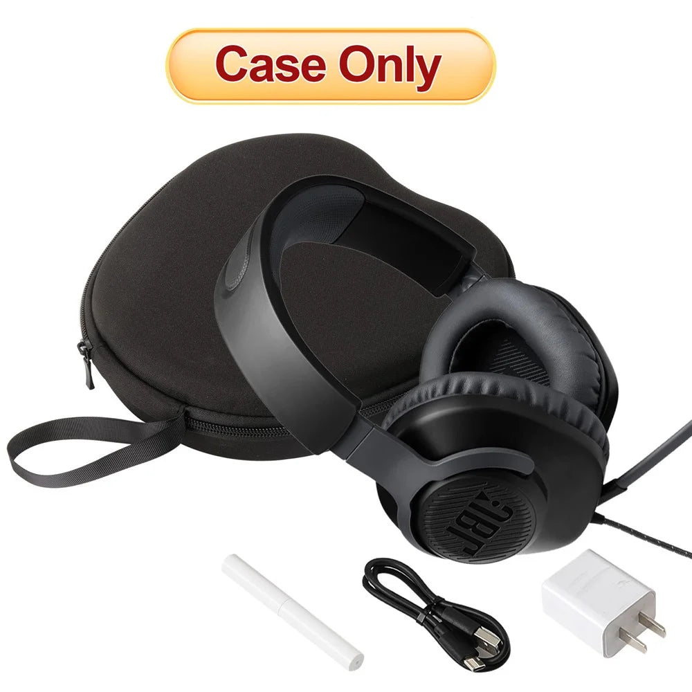 For JBL Quantum 100 Headphone Case EVA Hard Shell Storage Bag With Cleaning Pen Set - Black - 5