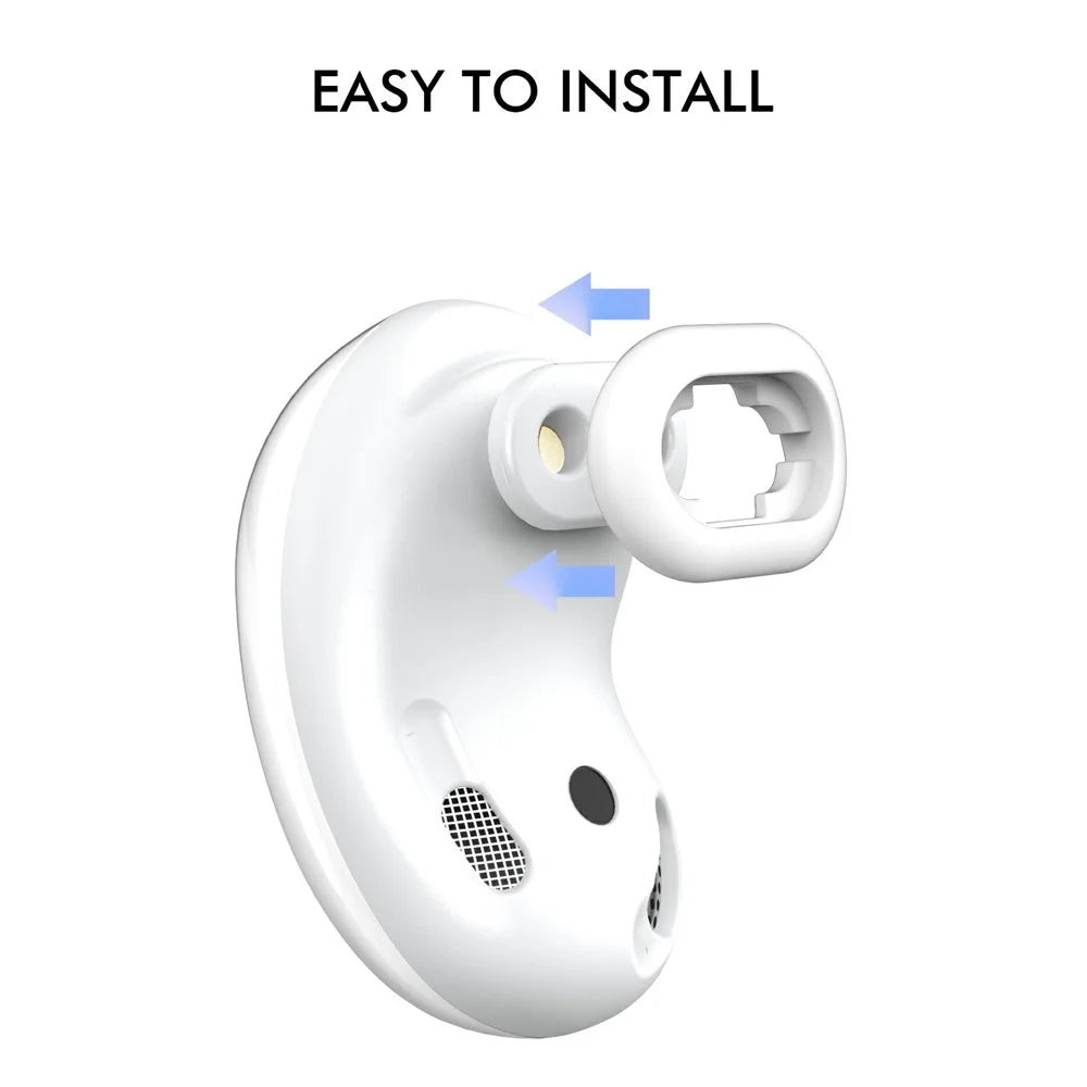 AHASTYLE PT132 For Samsung Galaxy Buds Live Silicone Cap Replacement Ear Plug (6 Pairs in Total, 2 Pairs Each in L / M / S) - White - 5