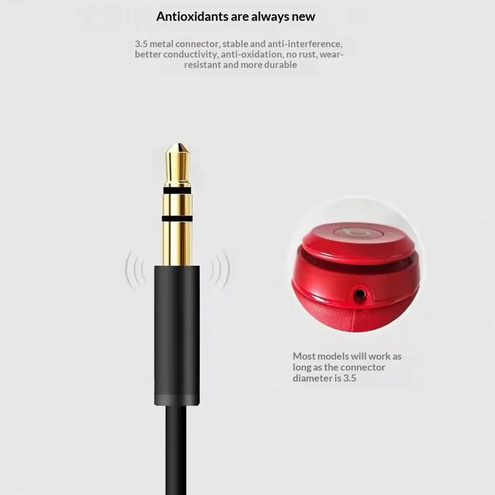 1.5m Audio Cable for Beats Mixr/Studio Pro/3/2/Solo2/Solo3 3.5mm Replacement Headphone Wire with Microphone - Black - 4