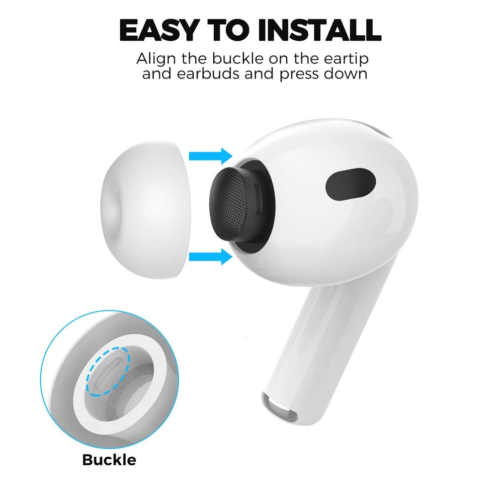 AHASTYLE WG187 3 Pairs Size L for AirPods Pro 3 Silicone Ear Tips Earbuds Caps with Storage Box - White - 7