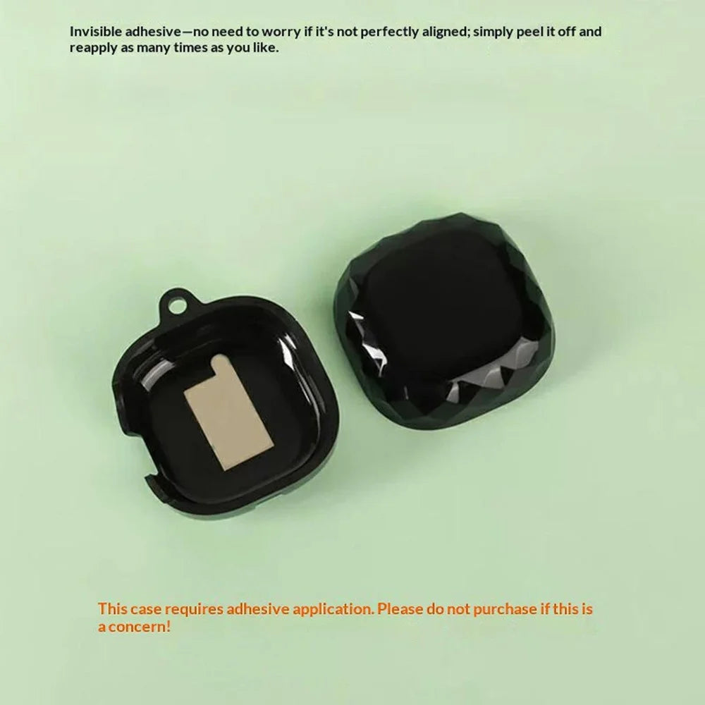 For Xiaomi Clip-On Earbuds Case Diamond Pattern Clear TPU Protective Cover with Anti-lost Hook - Transparent Black - 5