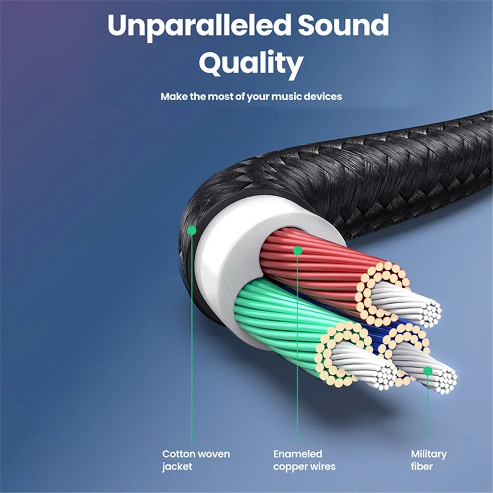 UGREEN 1.5m For Phone Tablet PC Headphone AUX Cord 3.5mm Male to Male Right Angle Audio Extension Cable - 6
