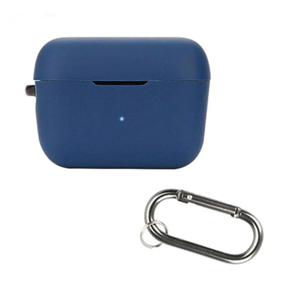 For Sennheiser CX200TW1-SPORT Silicone Cover Bluetooth-compatible TWS Earphone Protective Sleeve Case with Anti-lost Buckle - Dark Blue - 1