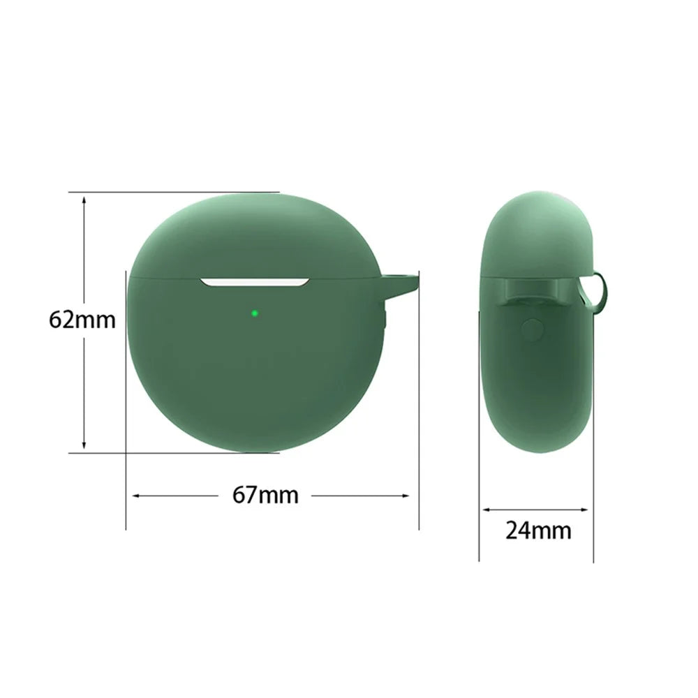 Waterproof Silicone Case for Huawei FreeBuds 4 / 4E Earphone Protective Cover with Hook - Blackish Green - 6