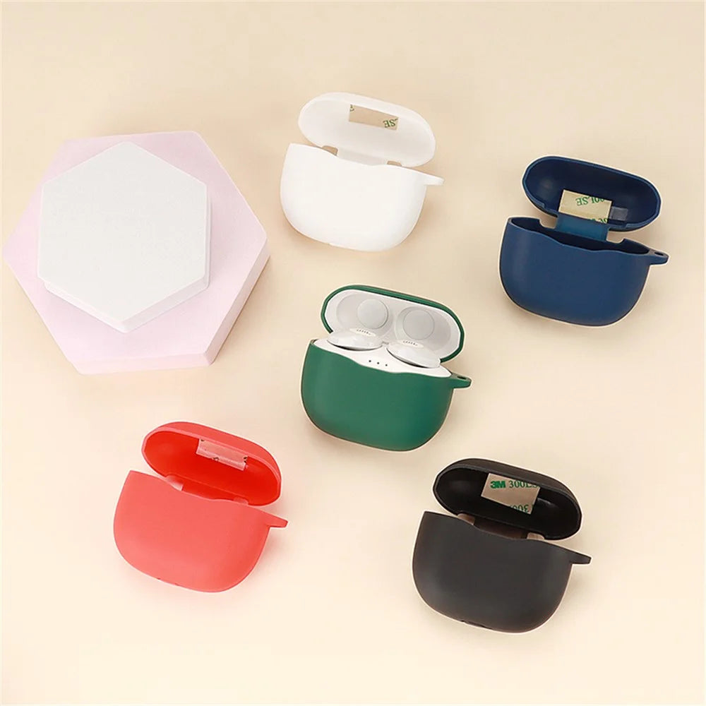 For JBL TUNE120 / 125TWS Silicone Cover Bluetooth-compatible TWS Earphone Protective Sleeve Case with Anti-lost Buckle - Dark Blue - 3