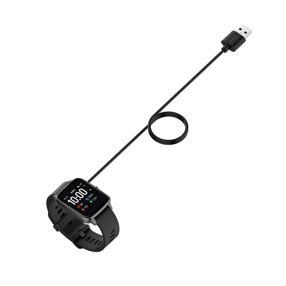 For Realme Watch 3 Smart Watch Charger USB Magnetic Charging Pad with 1m Cable - Black - 6