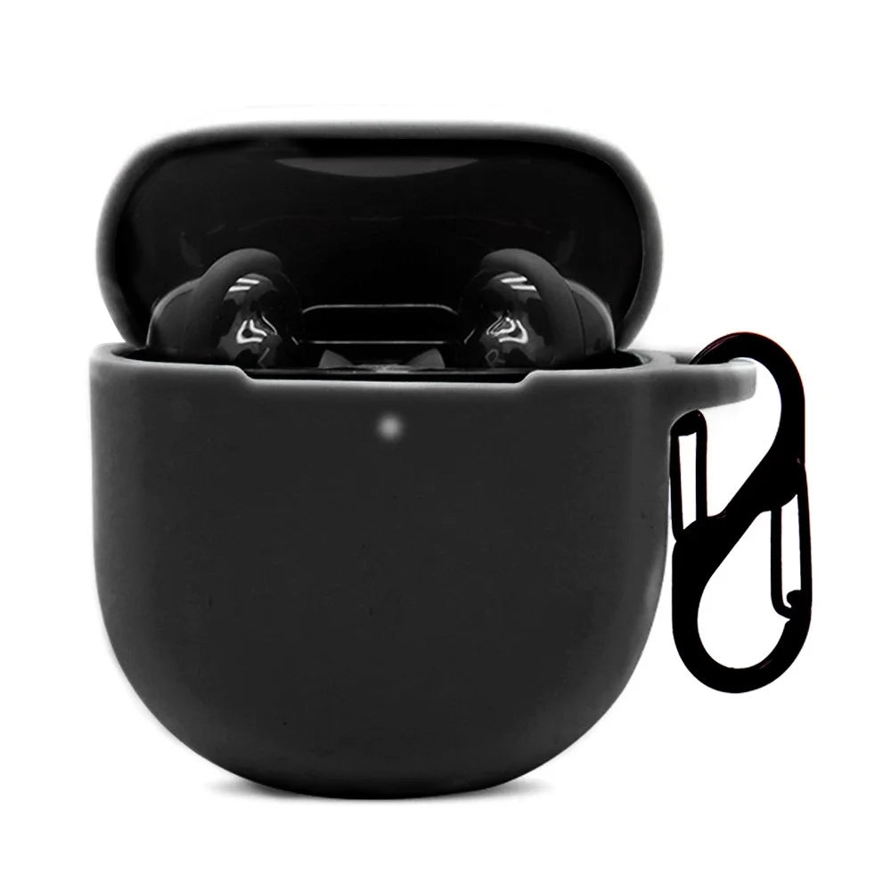 For Bose Quiet Comfort Earbuds II Protective Case Wireless Noise-canceling Headset Silicone Cover with Anti-Loss Hanging Buckle - Luminous Green - 3