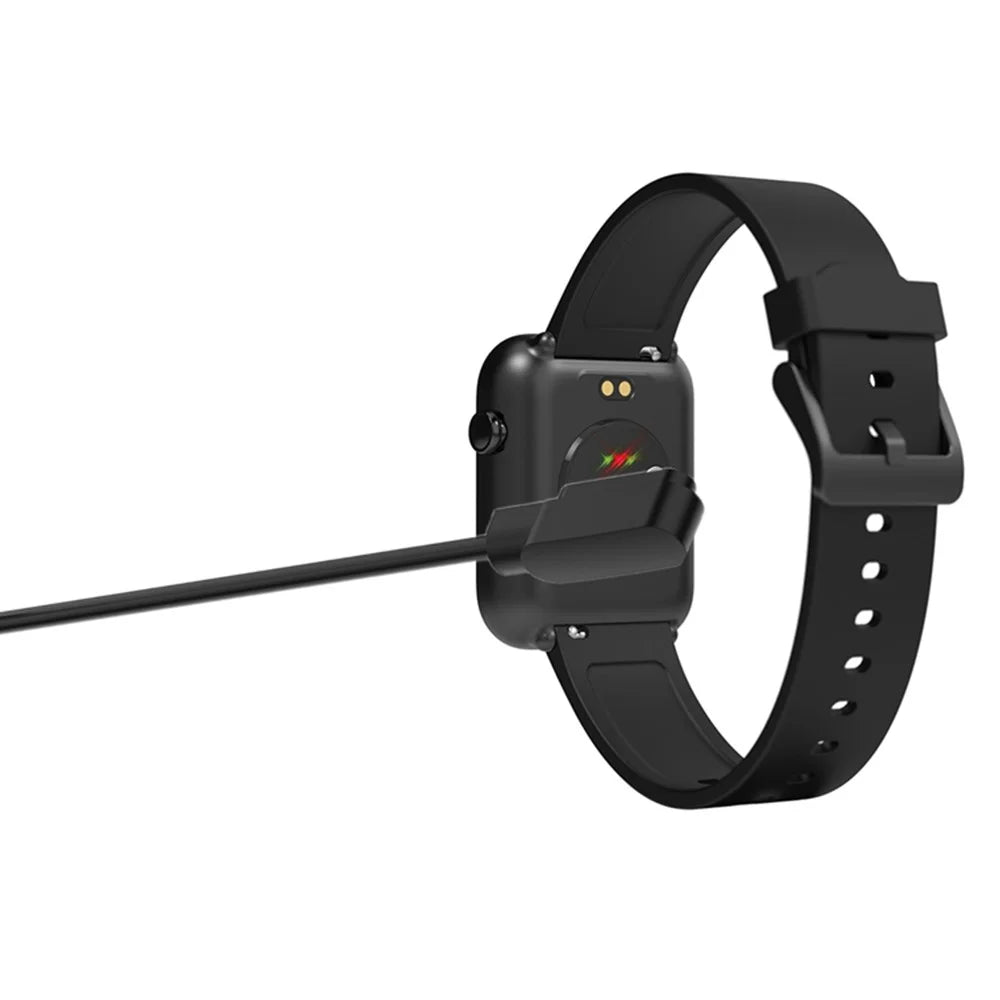 For Oppo Watch Free / Realme TechLife / DIZO Watch 2 Smart Watch Charger Cord 1.2m USB Cable Magnetic Probe Charging Dock - Black - 4