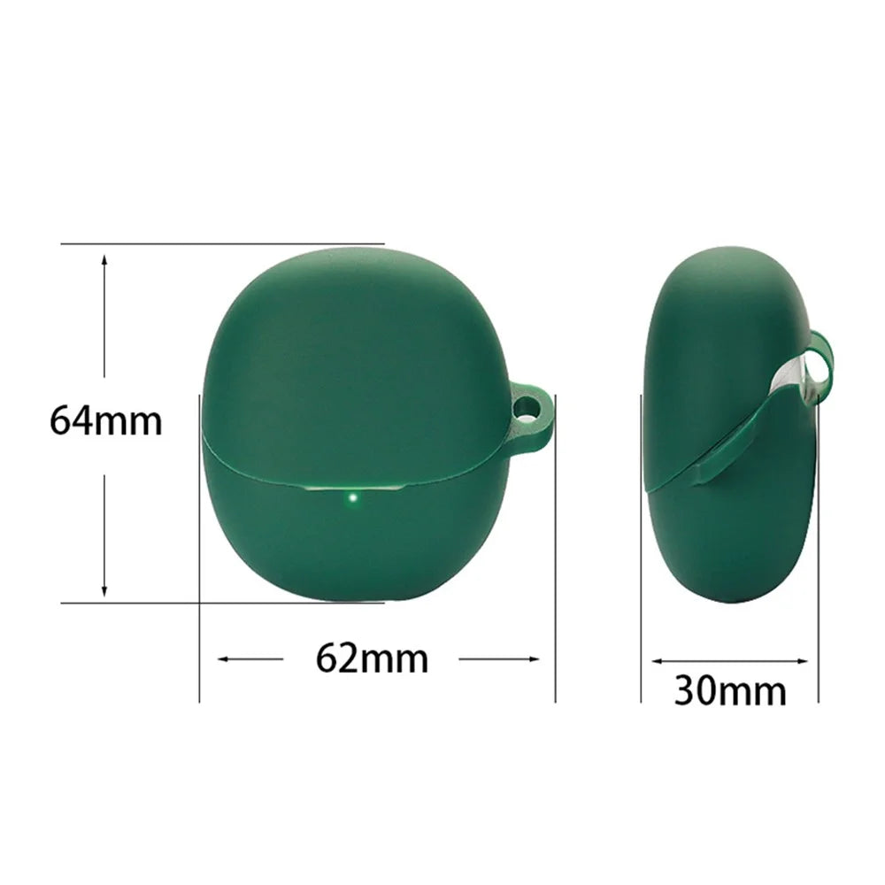 For Xiaomi Buds 4 Wireless Bluetooth-compatible Earphones Charging Box Solid Color Silicone Cover with Anti-lost Buckle - Sky Blue - 4