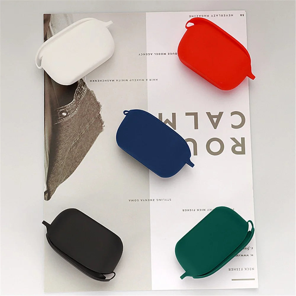 For JBL WAVE 100TWS Portable Bluetooth-compatible Earphone Silicone Case Earbud Protective Cover with Anti-loss Buckle - Dark Blue - 3