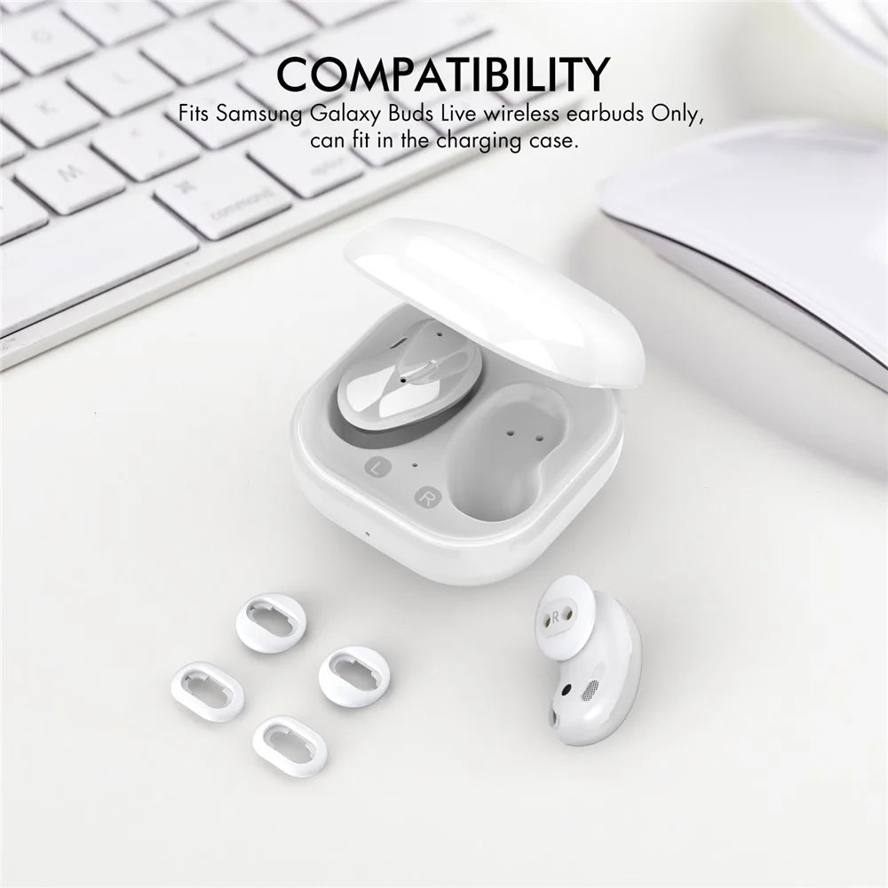 AHASTYLE PT132 For Samsung Galaxy Buds Live 6 Pairs S / M / L Replacement Earbuds Tips Anti-slip Silicone Bluetooth-compatible Earphone Eartips - White - 2