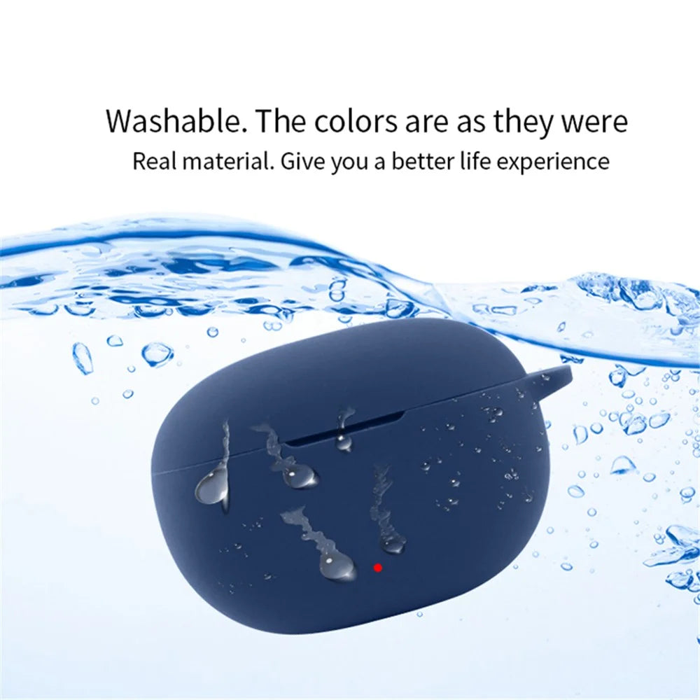 Silicone Case for Beats Studio Buds+ Bluetooth-compatible Earphone, Anti-drop Earbud Cover with Hanging Buckle - Dark Blue - 4