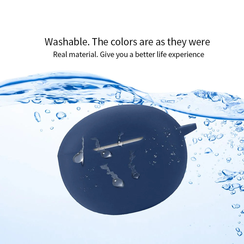 Silicone Protective Cover for Redmi Buds 4 Active Bluetooth-compatible Earphone Case with Anti-lost Buckle - Dark Blue - 5