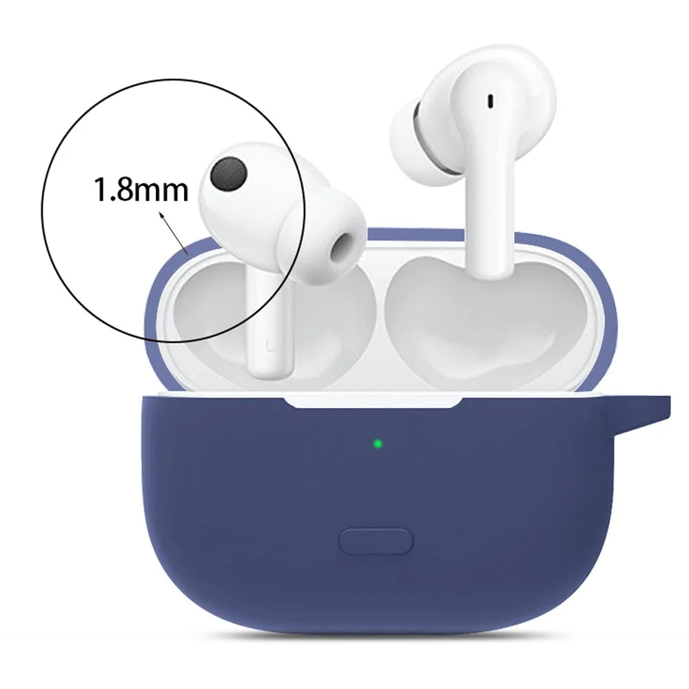 For vivo TWS 2 / 2e Bluetooth-compatible Earphone Silicone Protective Cover with Anti-lost Buckle - Dark Blue - 3