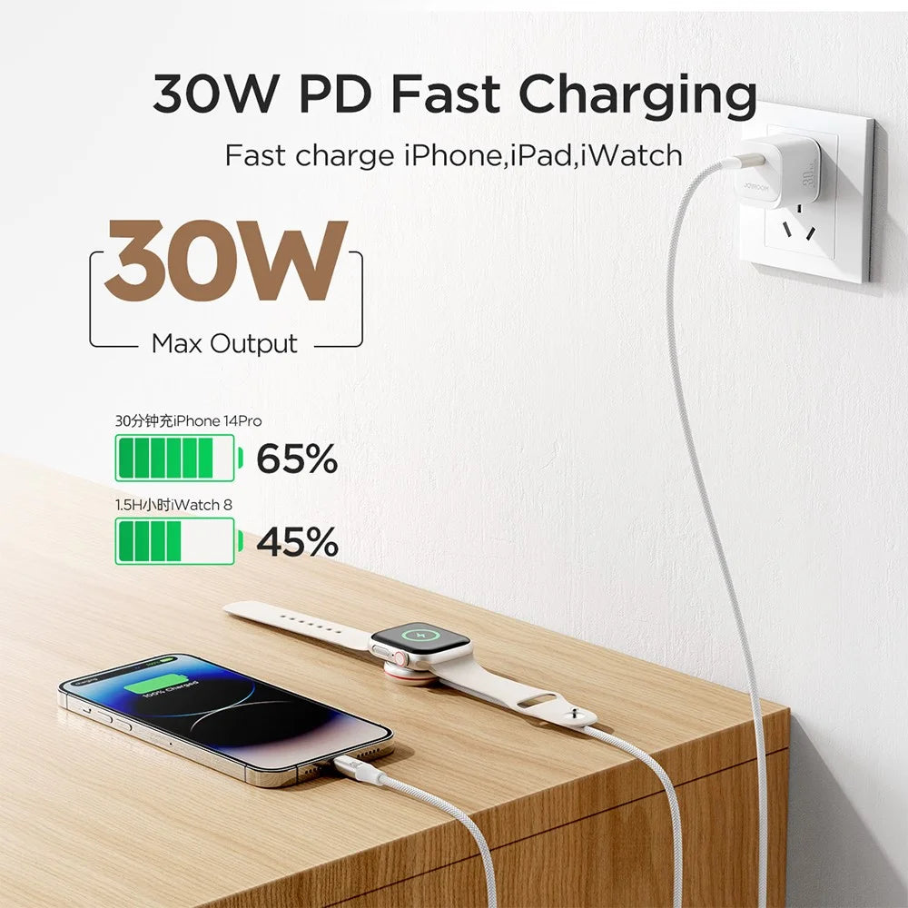 JOYROOM S-IW012 2 in 1 1.5m USB-C to Watch Magnetic Charger + 1.5m PD 30W Fast Charging Cable for Apple Watch / iPhone / iPad - 3
