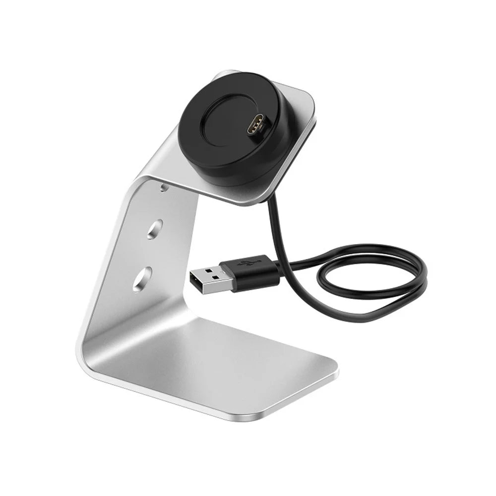 For Garmin Venu 3 / Venu 3S / Vivoactiv 5 Watch Charger Stand Aluminium Alloy Charging Dock with Data Function - Right Port / Silver - 6