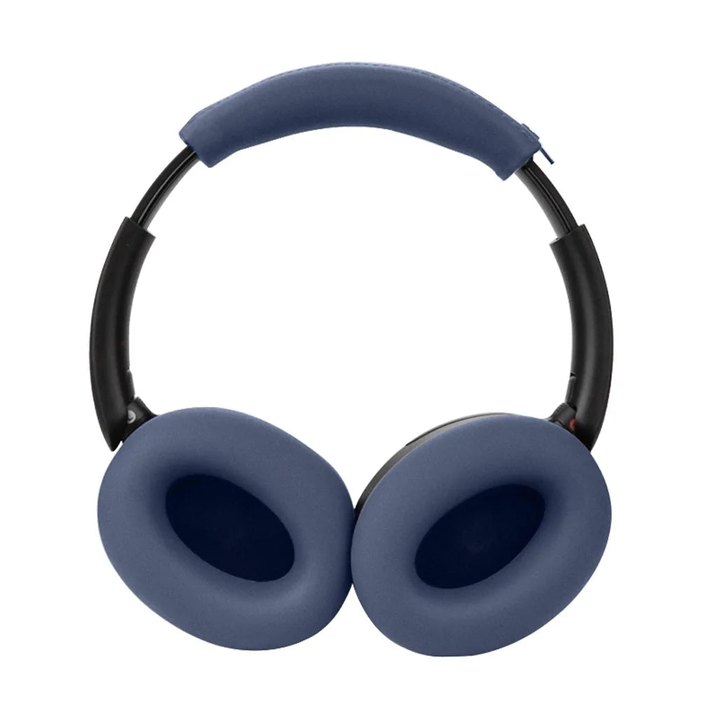For Sony WH-XB910N Headphone Head Beam + Earpad Covers Set Silicone Protective Sleeve - Dark Blue - 2
