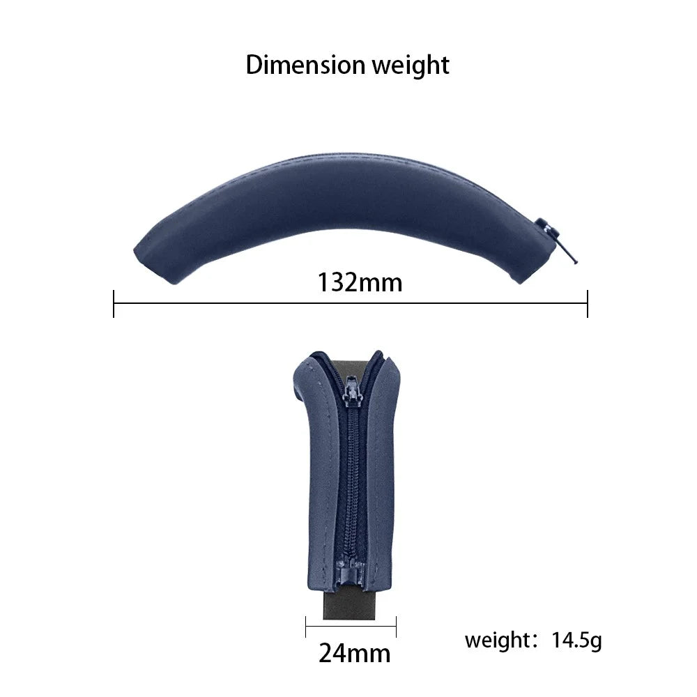 For Sony WH-XB910N Headphone Head Beam + Earpad Covers Set Silicone Protective Sleeve - Dark Blue - 7