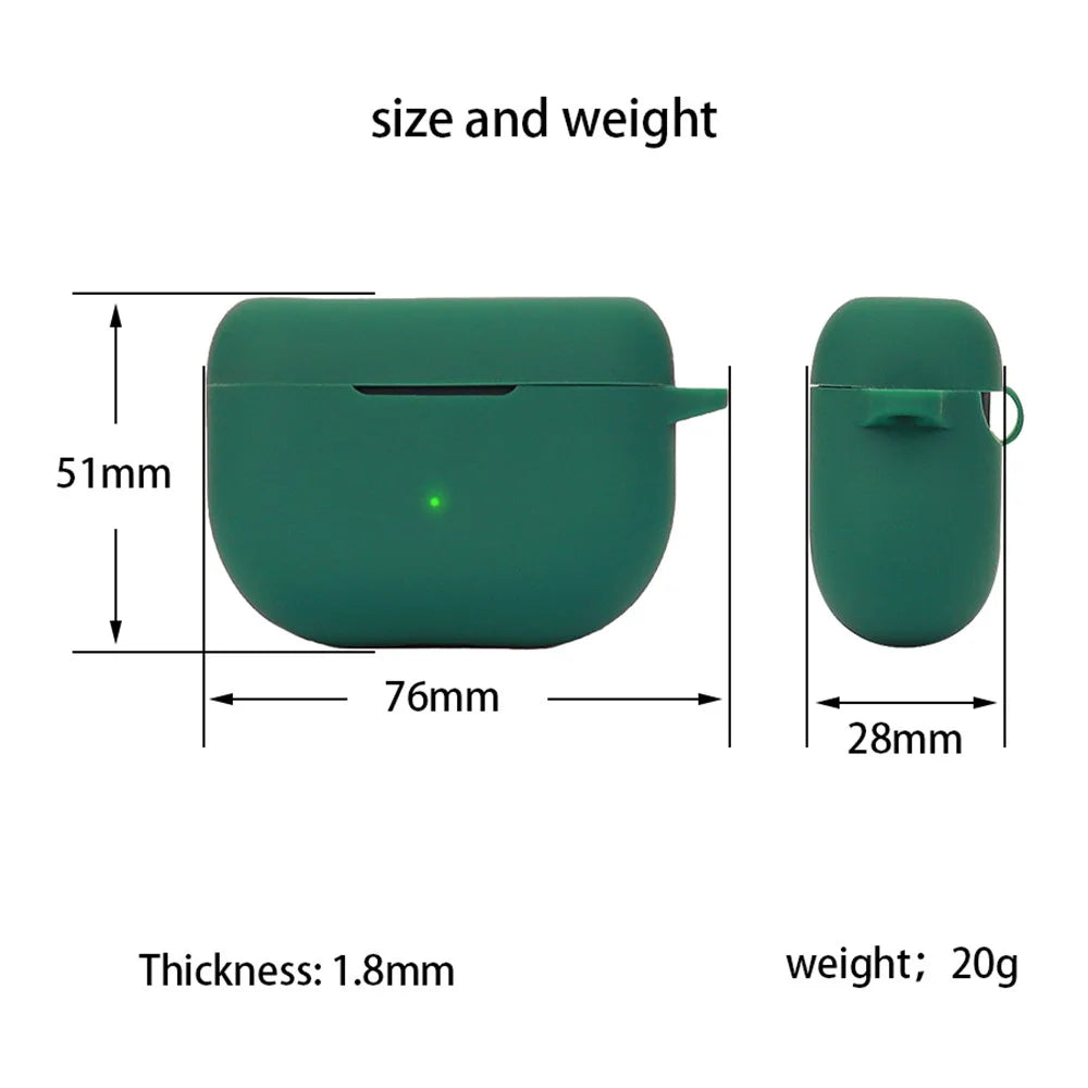 For Jabra Elite 8 Active Anti-drop Earphone Case Soft Silicone Cover with Hanging Buckle - Blackish Green - 5