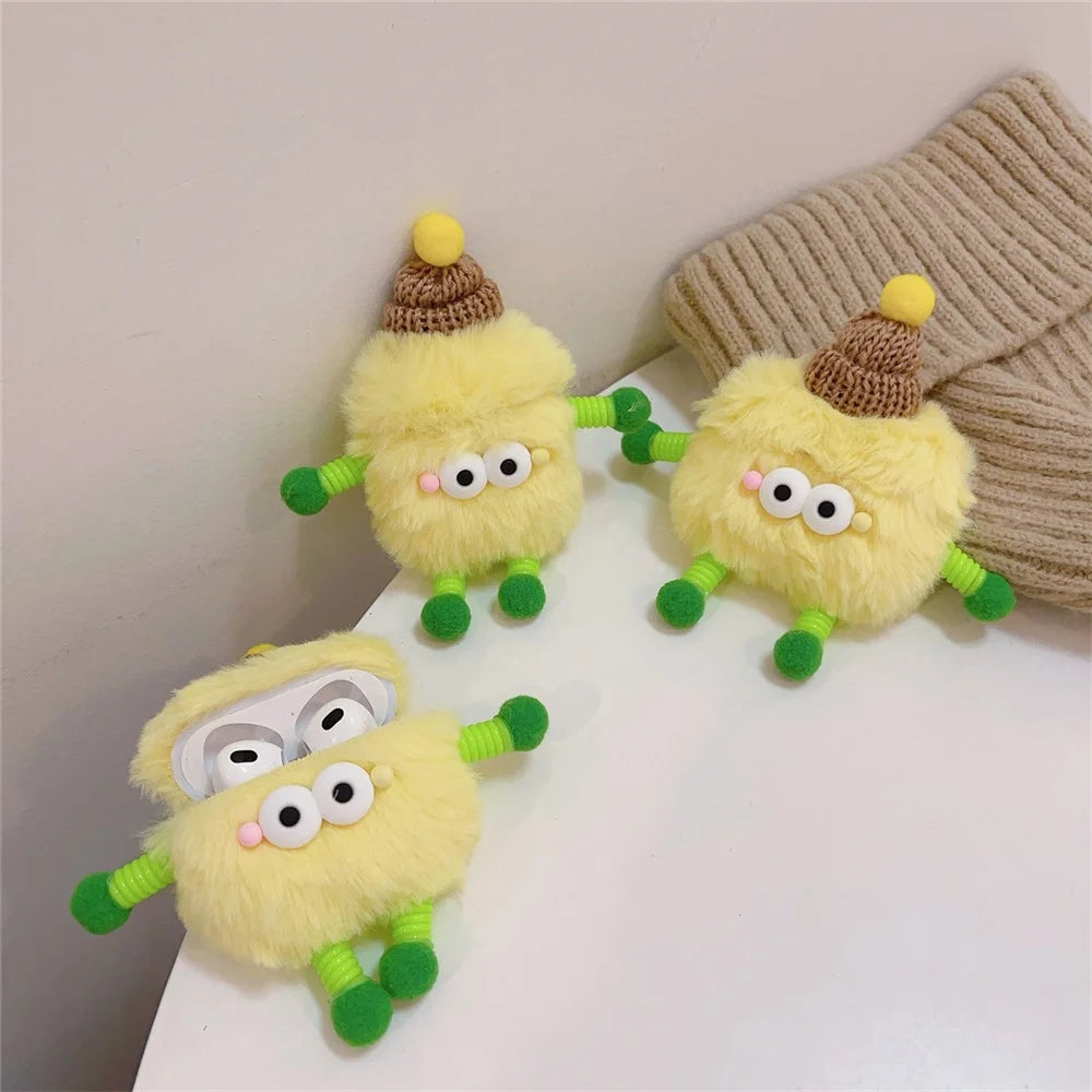 For AirPods Pro 2 / Pro Plush Fluffy Warm Case 3D Cartoon Spring Man Earphone Cover - 7