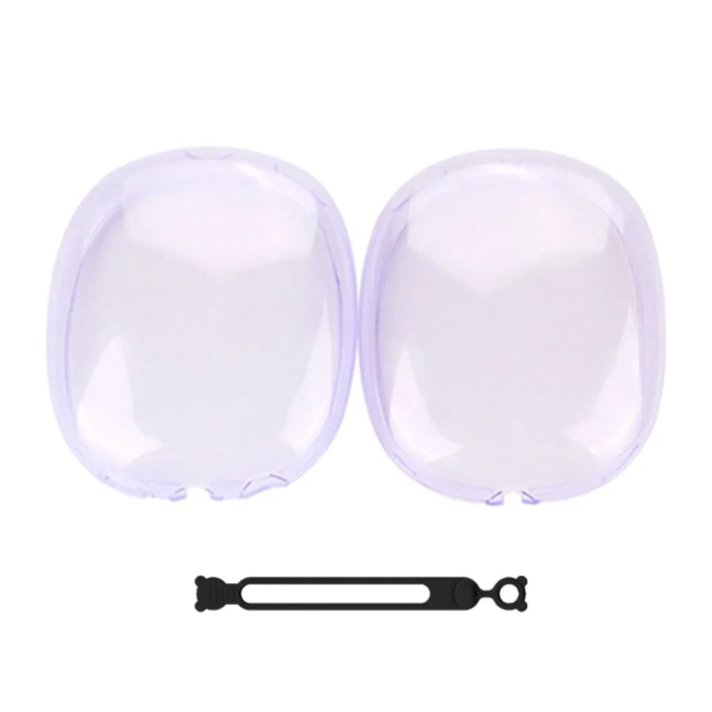 1 Pair For AirPods Max with USB-C / Max Ear Pad TPU Case Sleeve Clear Design Headphone Earpad Cover - Transparent Purple - 1