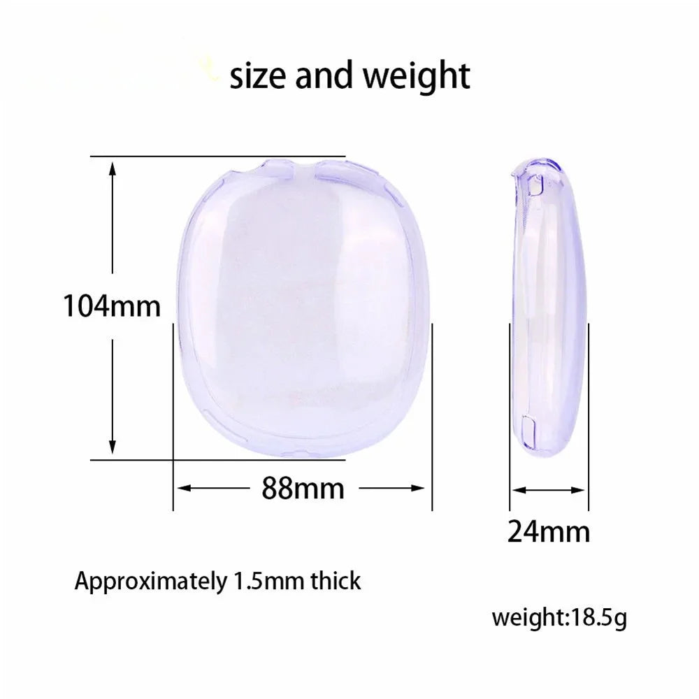 1 Pair For AirPods Max with USB-C / Max Ear Pad TPU Case Sleeve Clear Design Headphone Earpad Cover - Transparent Purple - 4