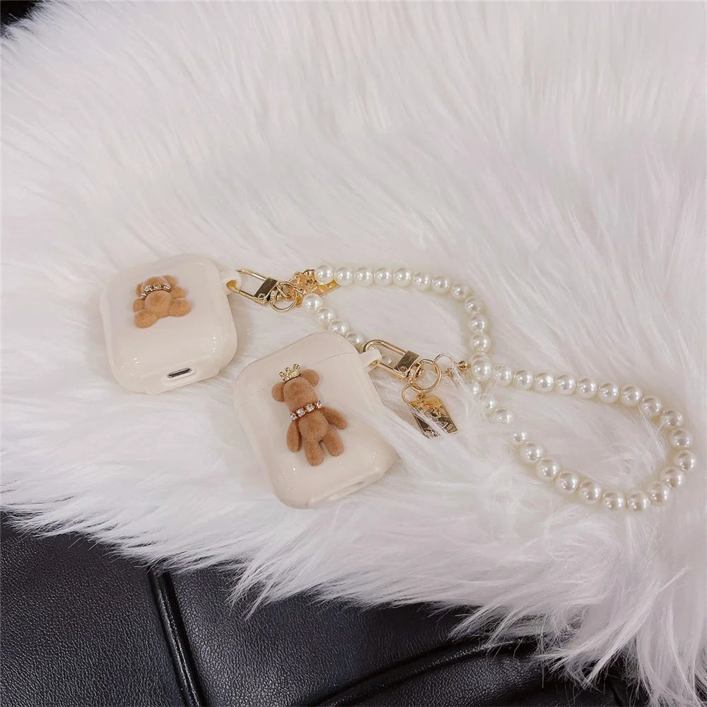 TPU Cover for Apple AirPods with Charging Case (2016) / (2019) / AirPods with Wireless Charging Case (2019) Cute Bear Earphone Case - Little Bear - 4