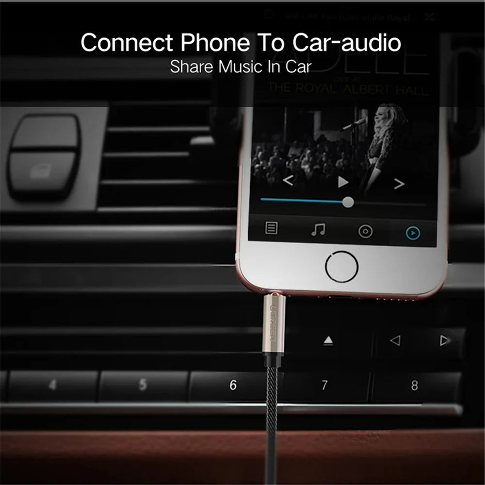 UGREEN 40783 5m Gold-Plated 3.5mm Male to Male AUX Extension Cable Headphone Car Audio Cord - 3