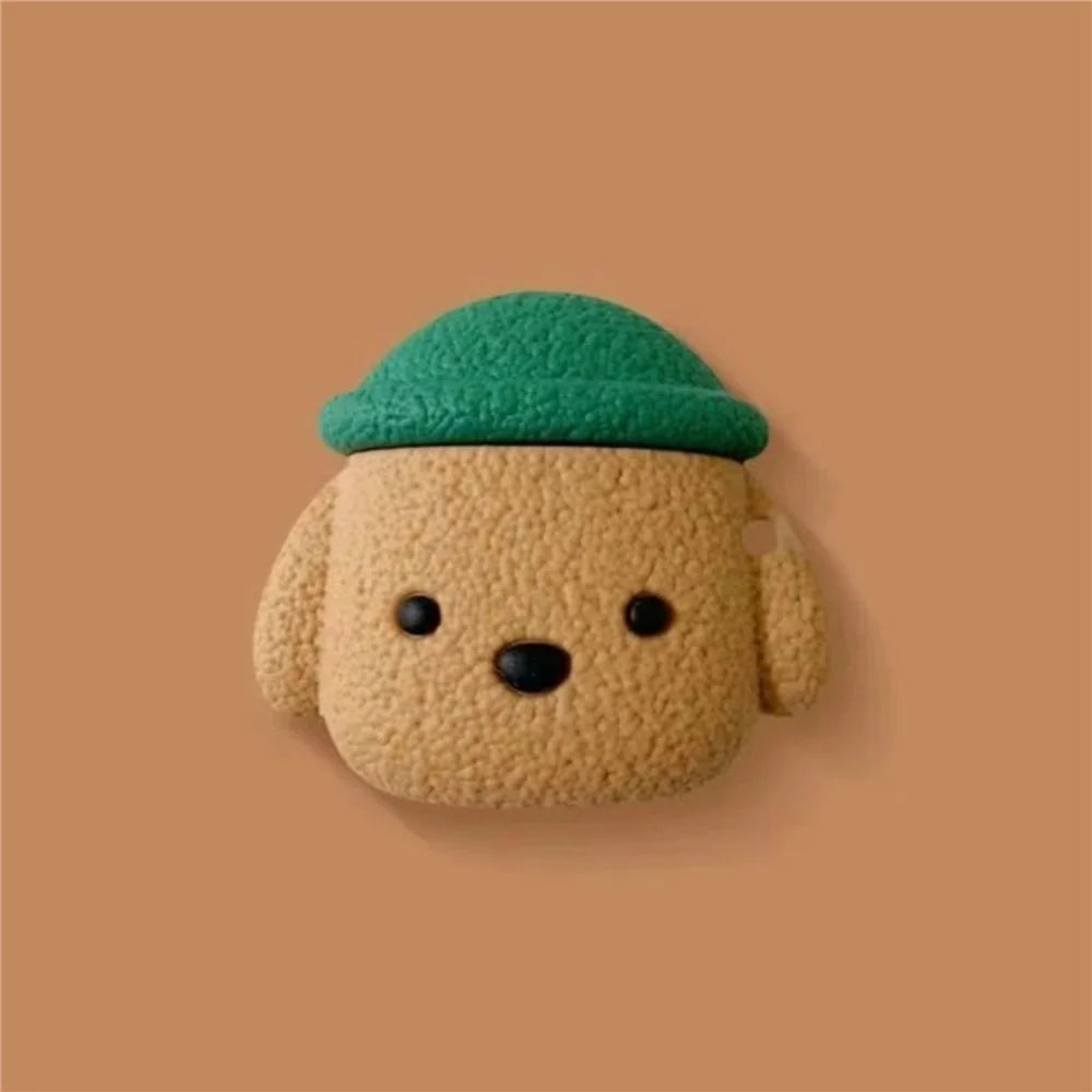 For Pro 6 Bluetooth-compatible Earphone Cute Cartoon Anti-drop Case Soft Silicone Cover - Dog with Green Hat - 2
