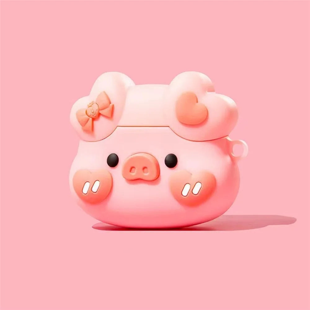 For Lenovo LP40 Cartoon Design Silicone Case TWS Earphone Anti-drop Protection Cover - Pig Head - 2