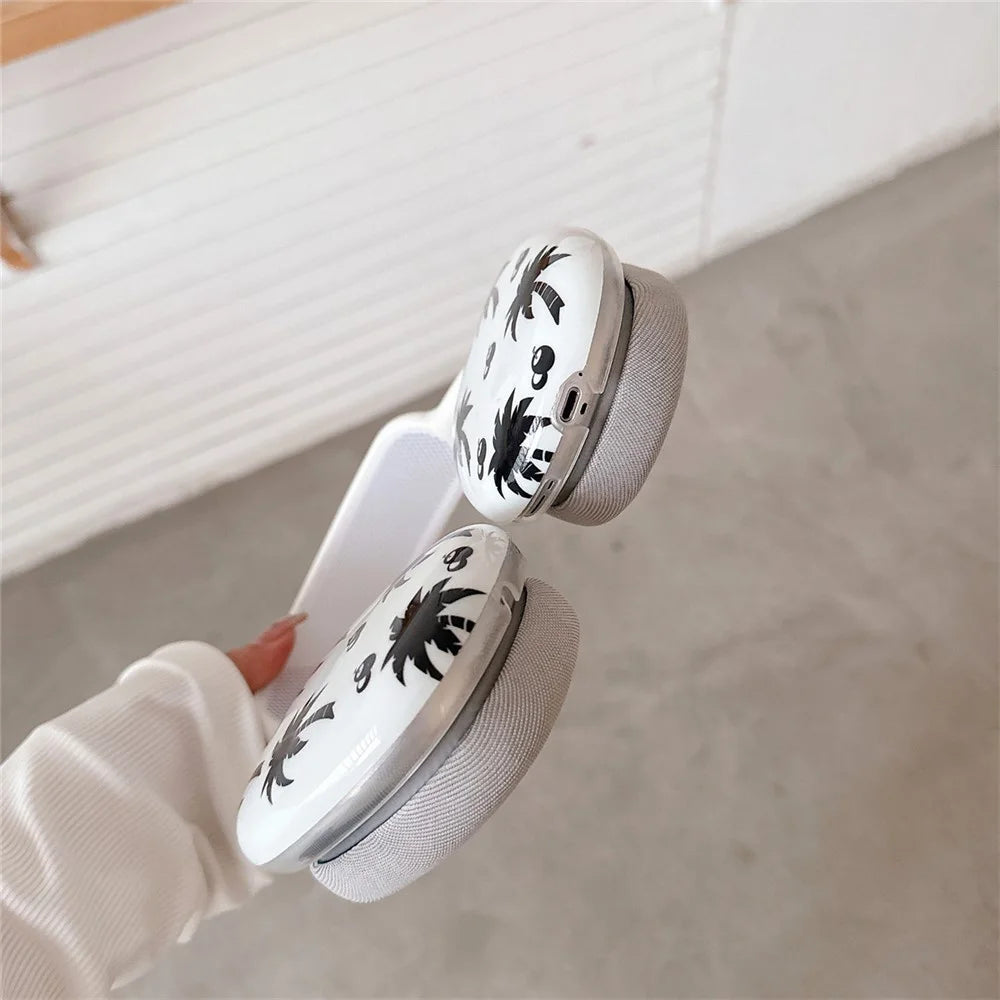 1 Pair For AirPods Max IMD Headset Earmuff Shell Headphone TPU Earpad Cover - Coconut Tree - 6