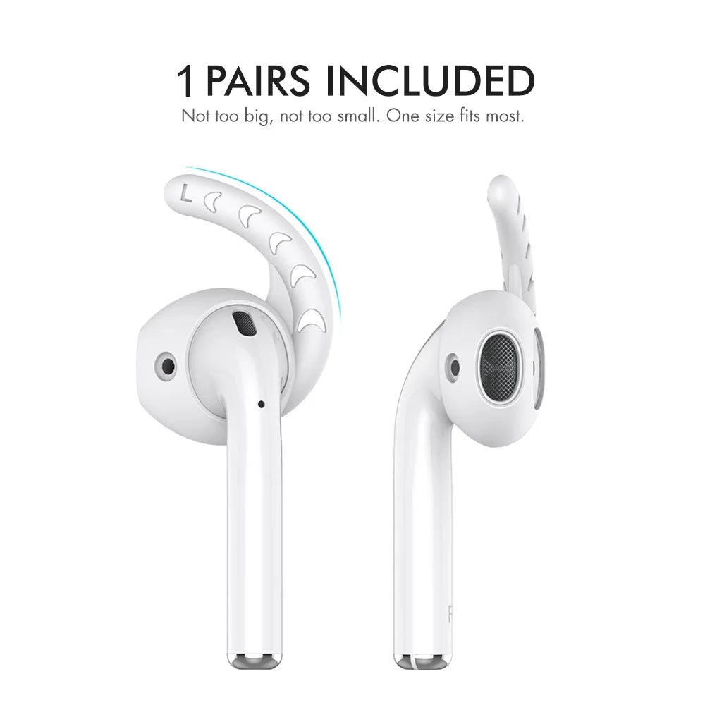 AHASTYLE PT14 for Apple AirPods with Charging Case (2016) / (2019) / AirPods with Wireless Charging Case (2019) 1 Pair Ear Hooks Ear Tips - White - 3
