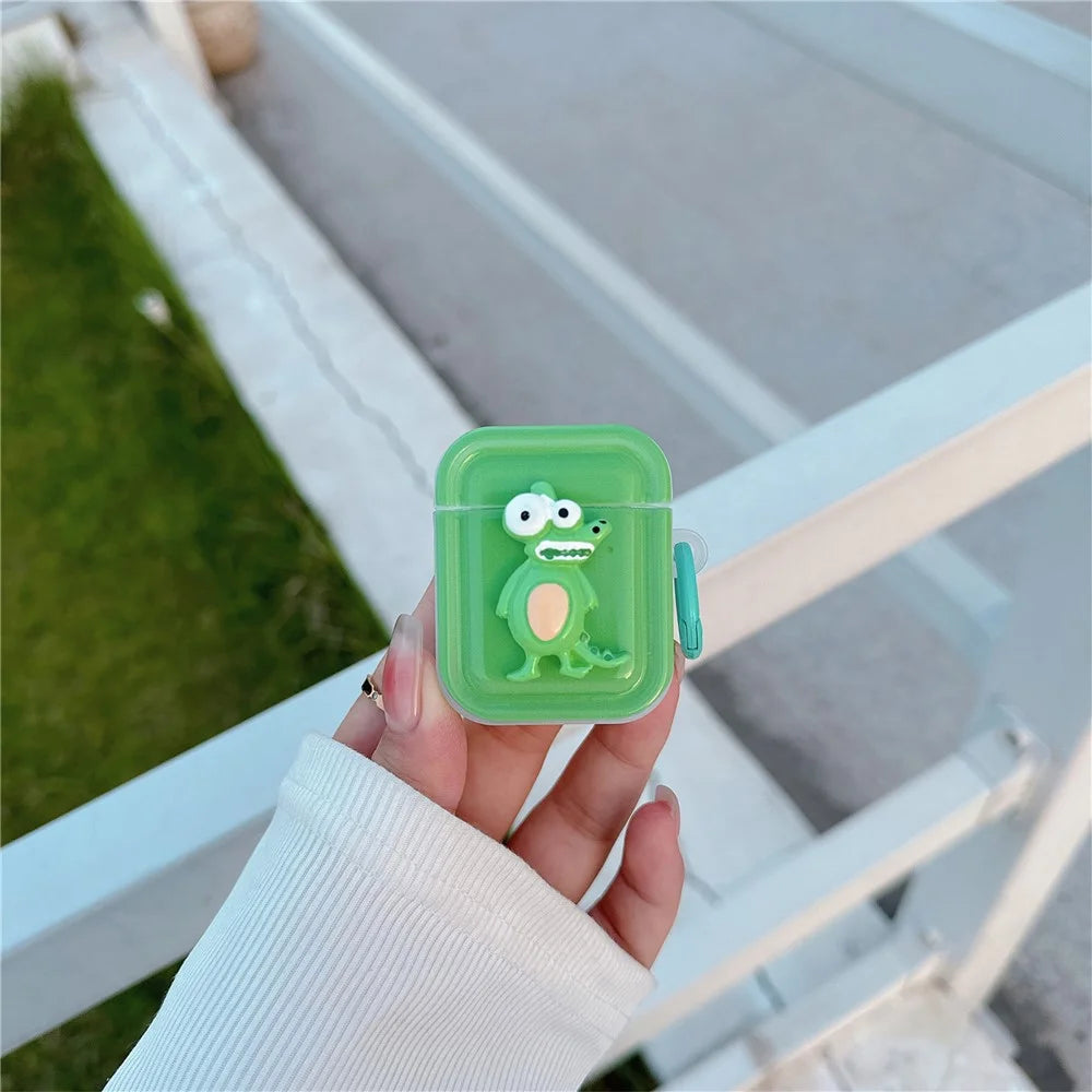 For Apple Airpods with Wireless Charging Case (2019) / AirPods with Charging Case (2019) (2016) Sleeve TPU Cover - Crocodile - 2