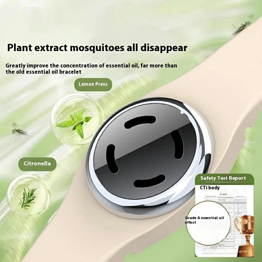 DIROSE K6 Essential Oil Mosquito Repellent Bracelet Insect Protection Wearable Aromatherapy Wristband - Beige - 3