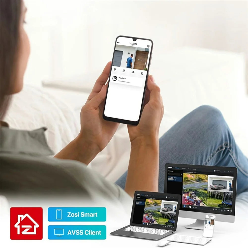 ZOSI 16CH 3K Lite DVR with 2TB HDD + 12Pcs AI Human Vehicle Detection Night Vision Remote Access H.265+ 1080P Cameras - UK Plug - 6