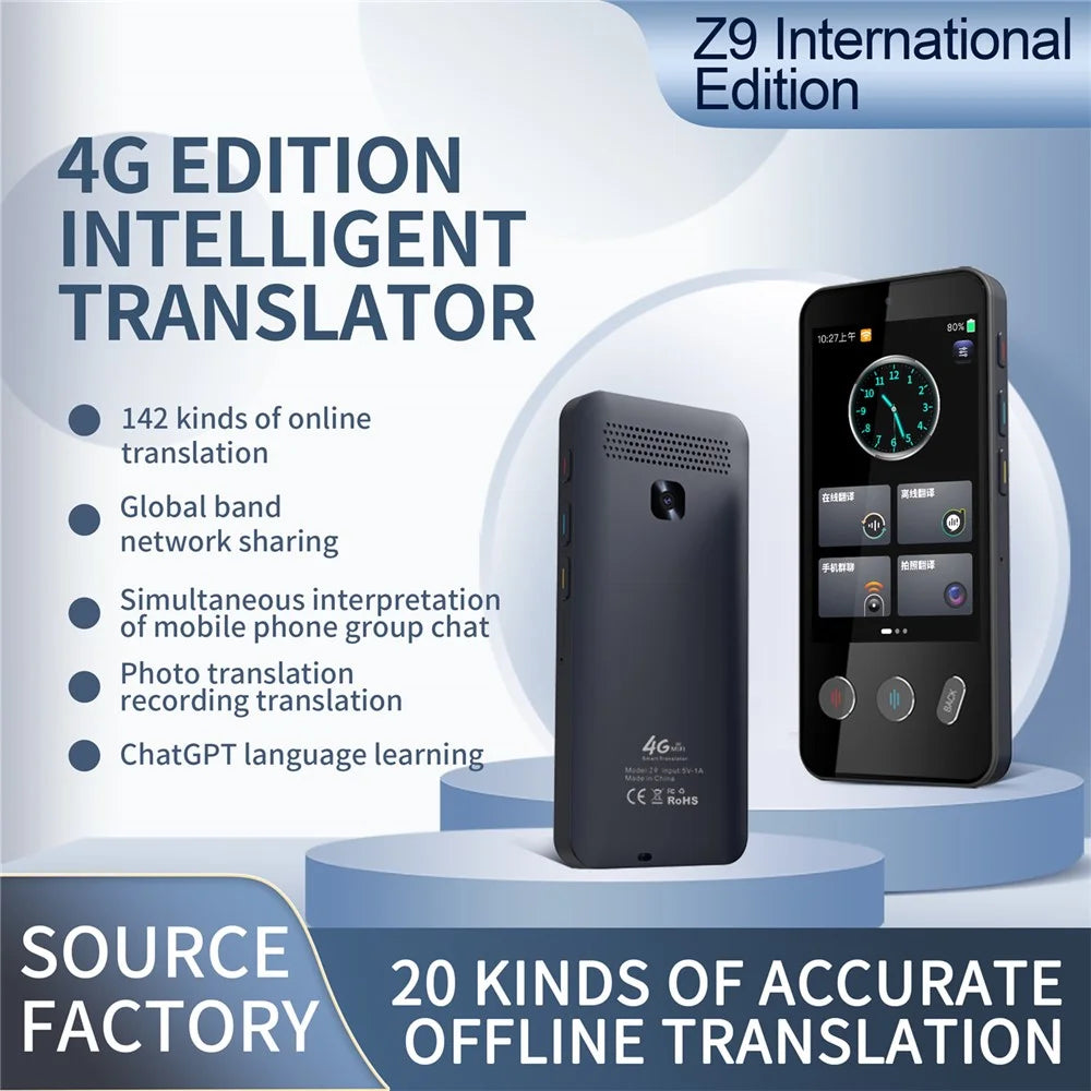 Z9 4.5 inch IPS Full View 4G Translator 13MP Auto Zoom Multilingual Device with Simultaneous / Offline / Photo / Recording Translation - 2