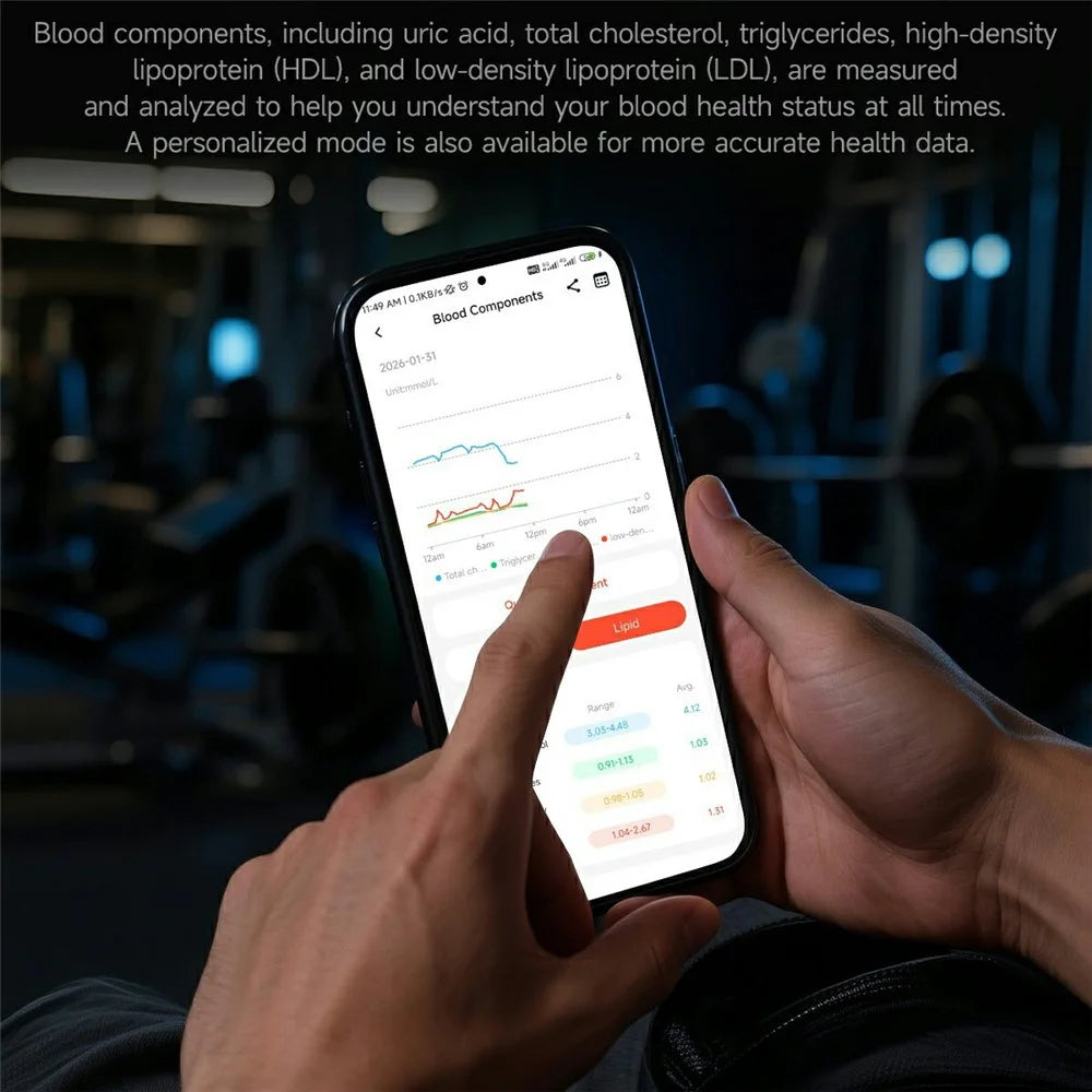 KR96PRO Smart Health Bracelet ECG Heart Rate Sleep Blood Oxygen Stress Monitor Screenless Fitness Tracker Health Band - Grey / Braided Band - 6