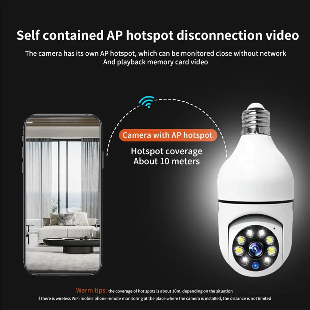 XY-3120S Bulb Shape IP Camera Wireless 2.4G / 4G WiFi Home Security Camera Two-Way Voice Call Webcam Support HD 360-Degree Panoramic Rotation - 5