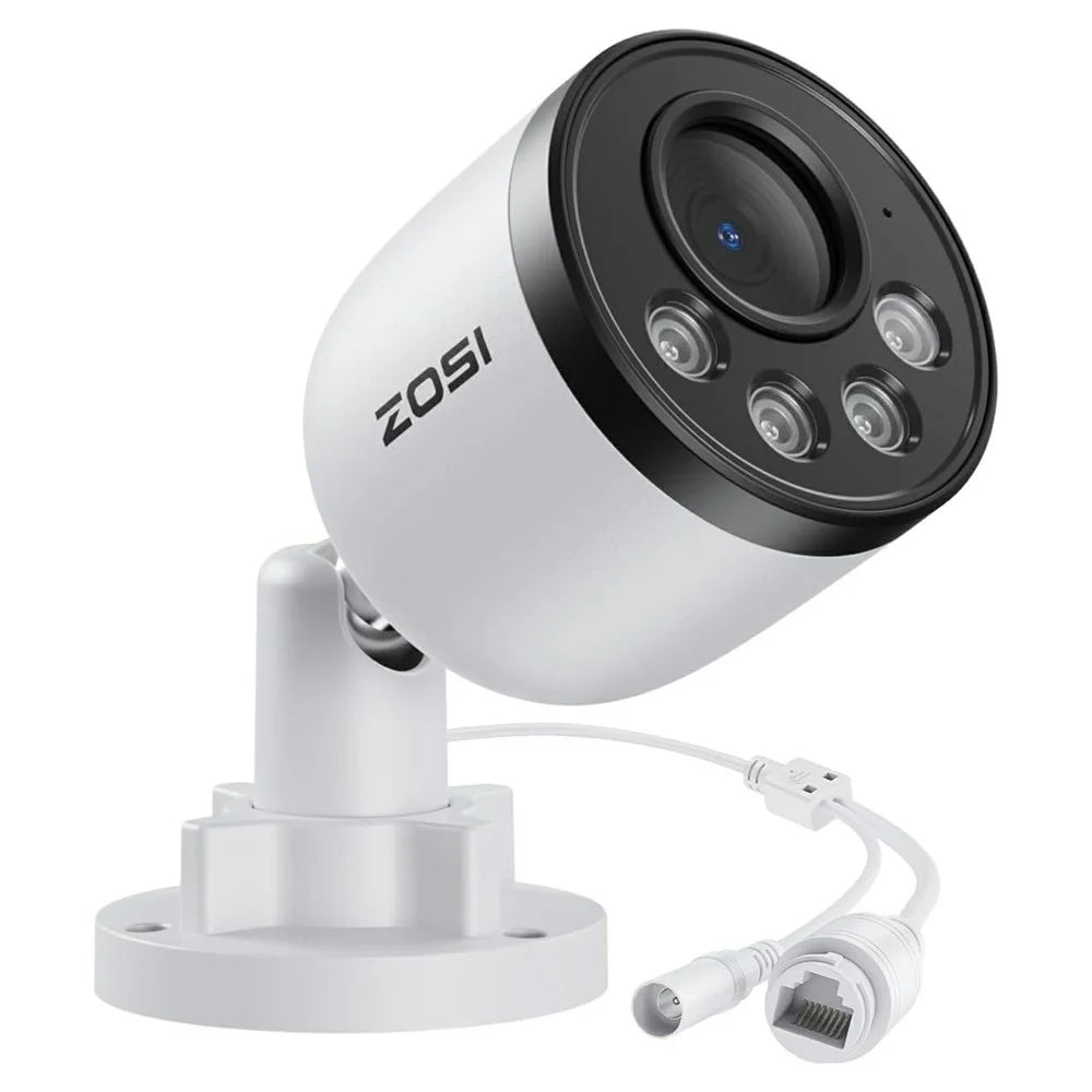 ZOSI C180 4K PoE Add-On Security Camera Compatible with Zosi 8MP / 4K PoE NVR 8MP AI Person Vehicle Detection One-Way Audio Metal Housing IP66 Waterproof Indoor Outdoor IP Camera - 1