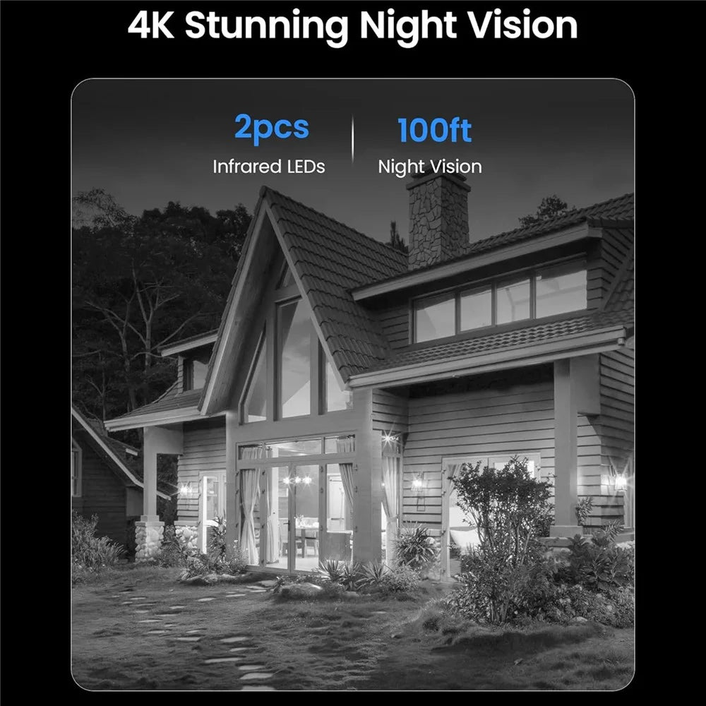 ZOSI C220 1Pc 4K UHD 8MP PoE Add-On IP Camera AI Person / Vehicle Detection Two-Way Audio Night Vision Security Cam - White - 3